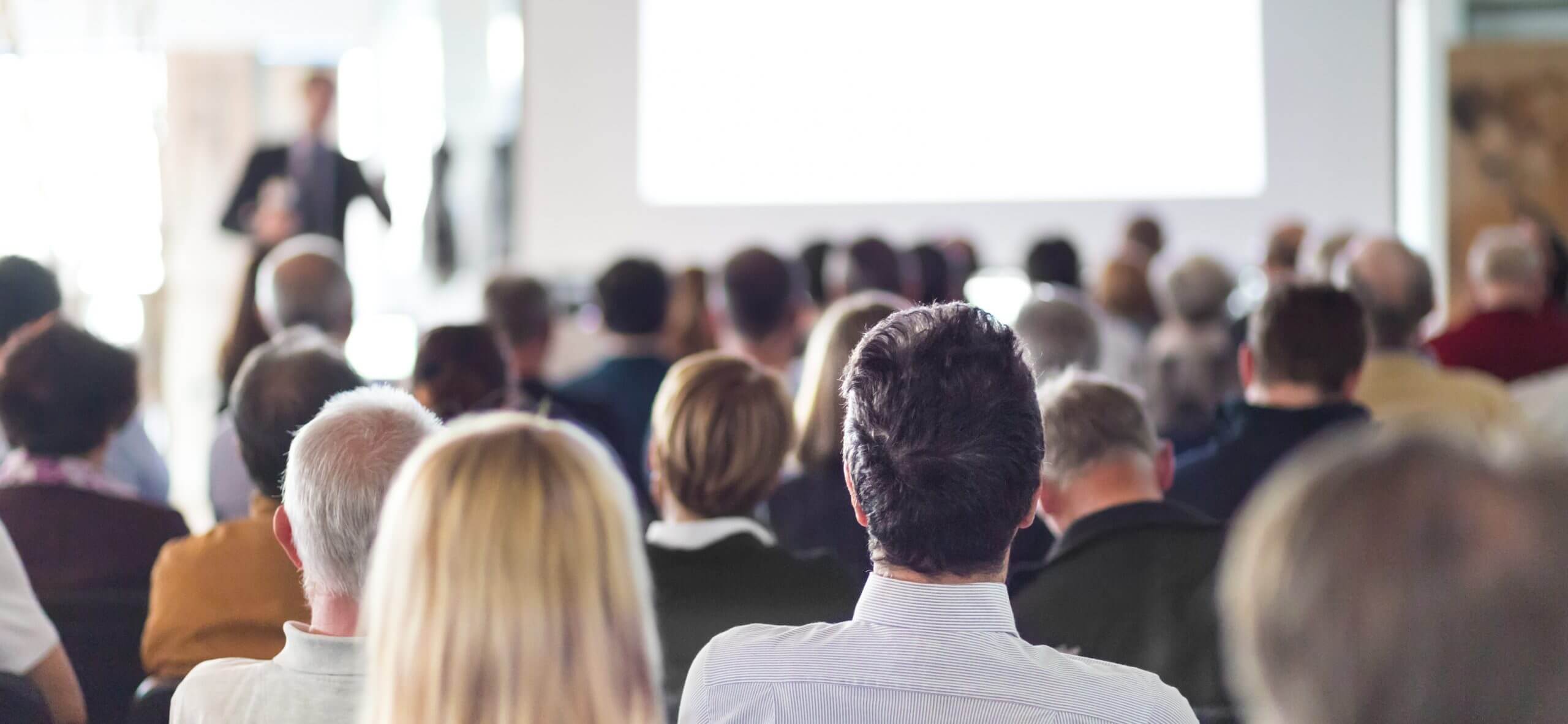 Audience of attorneys at a CLE training seminar